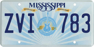 MS license plate ZVI783