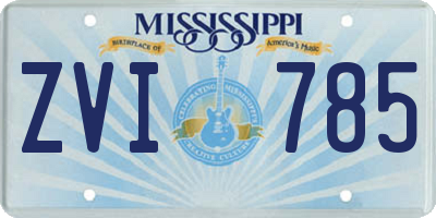 MS license plate ZVI785