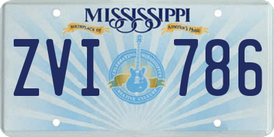 MS license plate ZVI786