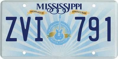 MS license plate ZVI791