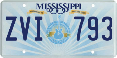 MS license plate ZVI793