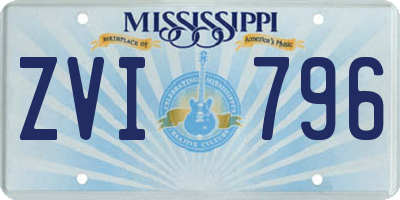 MS license plate ZVI796