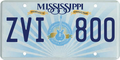 MS license plate ZVI800