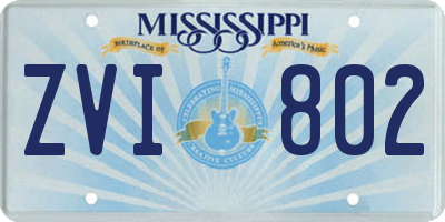 MS license plate ZVI802