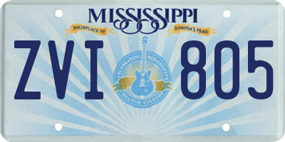 MS license plate ZVI805