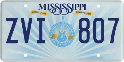 MS license plate ZVI807