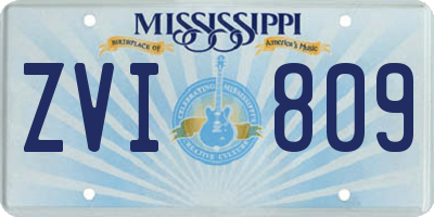 MS license plate ZVI809