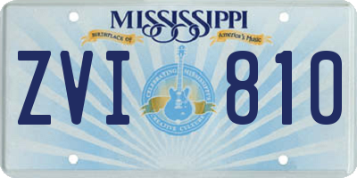 MS license plate ZVI810