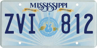 MS license plate ZVI812