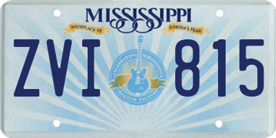 MS license plate ZVI815