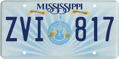 MS license plate ZVI817