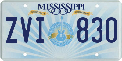 MS license plate ZVI830