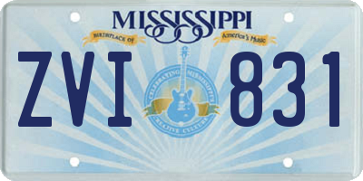 MS license plate ZVI831