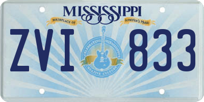 MS license plate ZVI833