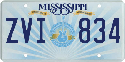 MS license plate ZVI834