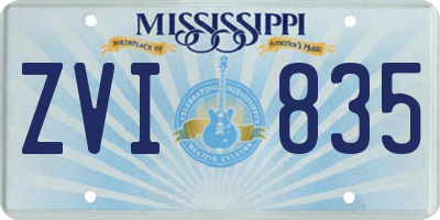 MS license plate ZVI835