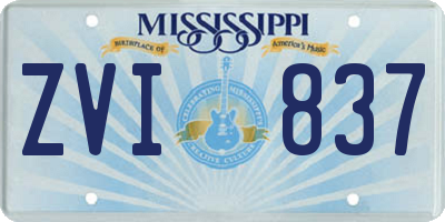 MS license plate ZVI837