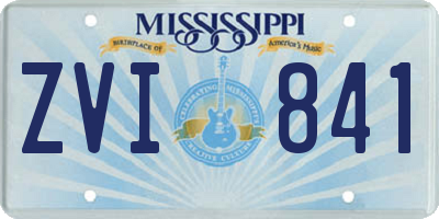 MS license plate ZVI841