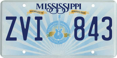 MS license plate ZVI843