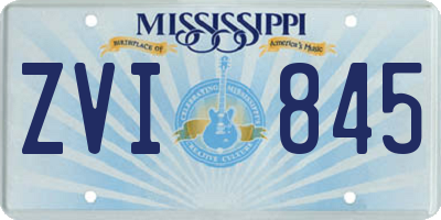 MS license plate ZVI845