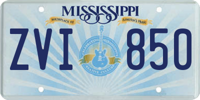 MS license plate ZVI850