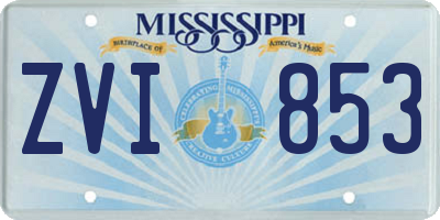MS license plate ZVI853