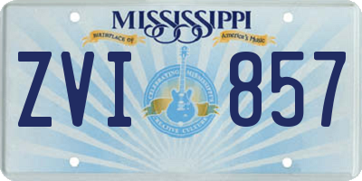 MS license plate ZVI857