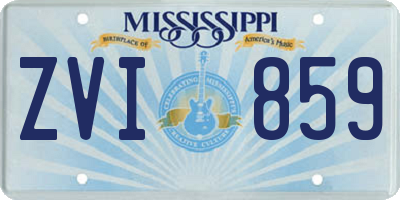 MS license plate ZVI859
