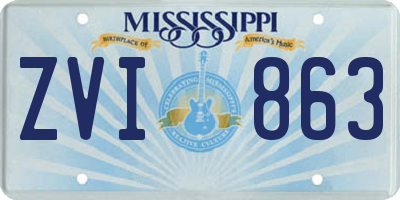 MS license plate ZVI863