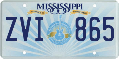 MS license plate ZVI865