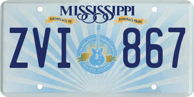 MS license plate ZVI867