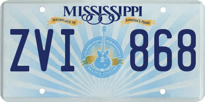 MS license plate ZVI868