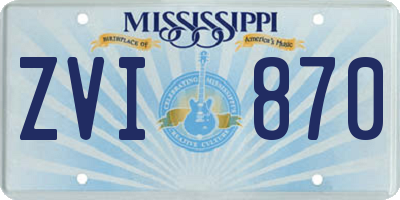 MS license plate ZVI870