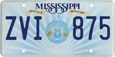 MS license plate ZVI875