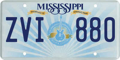 MS license plate ZVI880