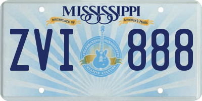 MS license plate ZVI888