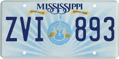 MS license plate ZVI893