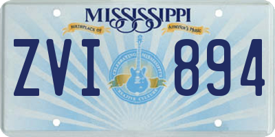 MS license plate ZVI894