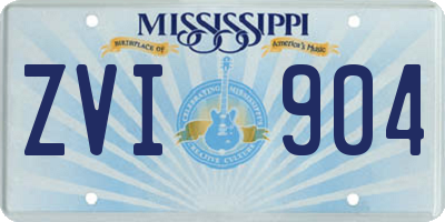 MS license plate ZVI904