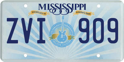 MS license plate ZVI909
