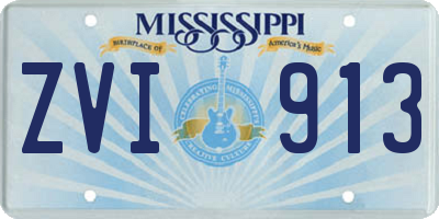 MS license plate ZVI913