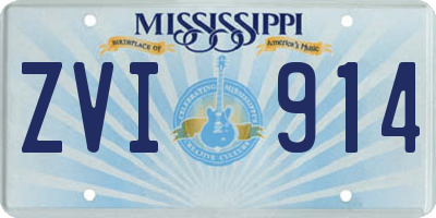 MS license plate ZVI914
