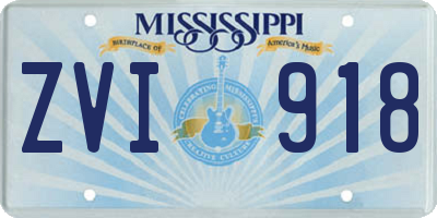 MS license plate ZVI918