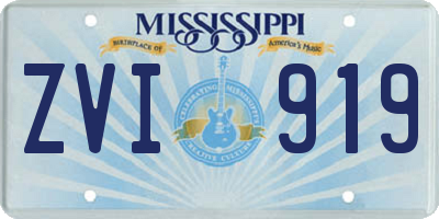 MS license plate ZVI919