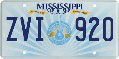 MS license plate ZVI920