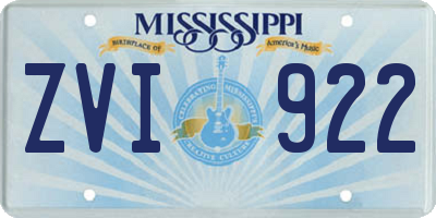 MS license plate ZVI922