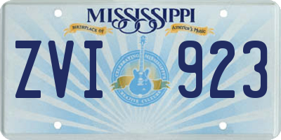 MS license plate ZVI923