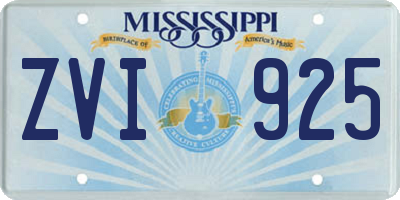 MS license plate ZVI925