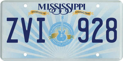 MS license plate ZVI928
