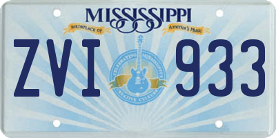 MS license plate ZVI933